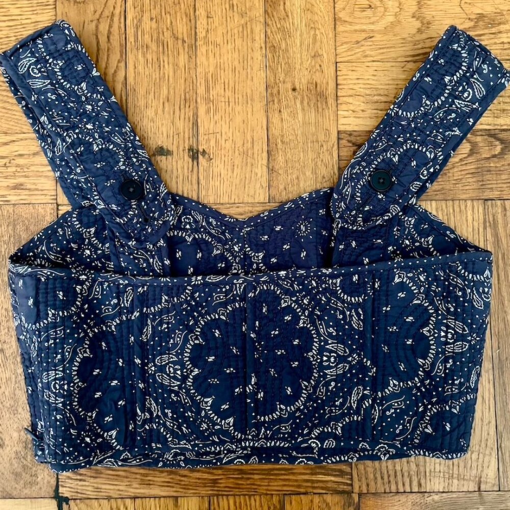 Madewell Women's Navy Crop Top - Picture 2 of 8